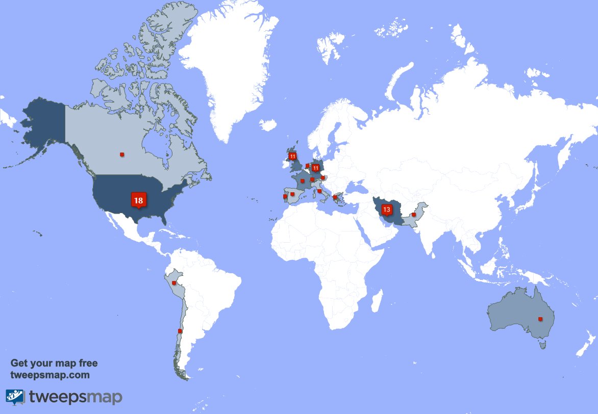 Salimifard's tweet photo. My followers are in USA(21%), Iran(15%)
Get your free map
https://t.co/gugoYTPlQ2 https://t.co/QPUvGUp5aw
