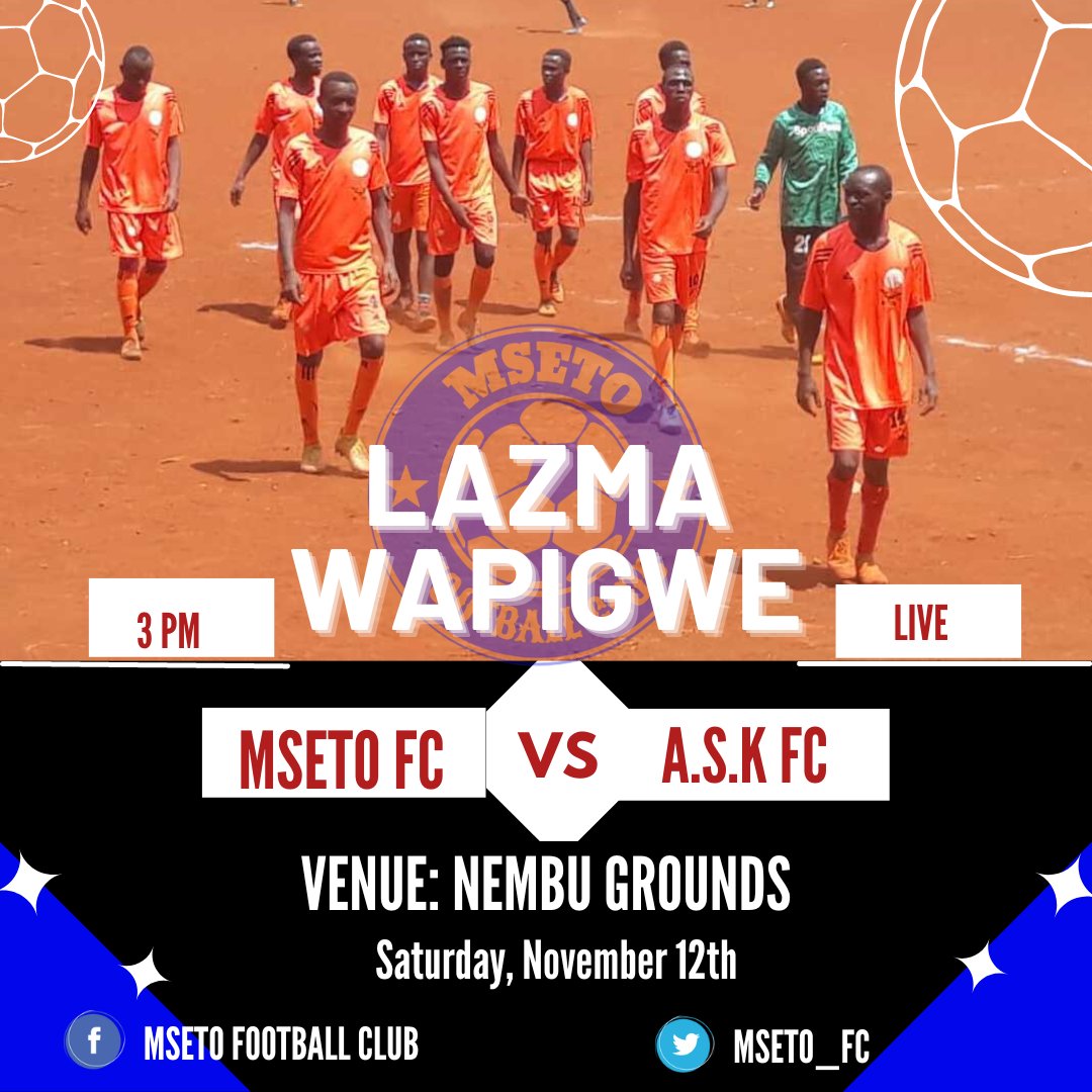 Mseto_Fc's tweet photo. Here we go again!! "Lazma Wapigwe" π
We're #MsetoFc https://t.co/VvSSBJLWiY