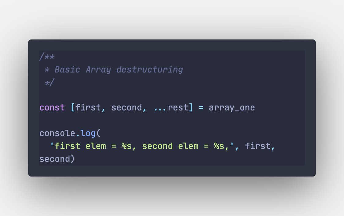 TisseurDeToile's tweet image. Mis à jour mon mémento sur les manipulations des tableaux en javascript gist.github.com/tisseurdetoile…
En ajoutant les info sur la décomposition
Thx @wesbos for the idea
#arraydestructuring #javascript #tips