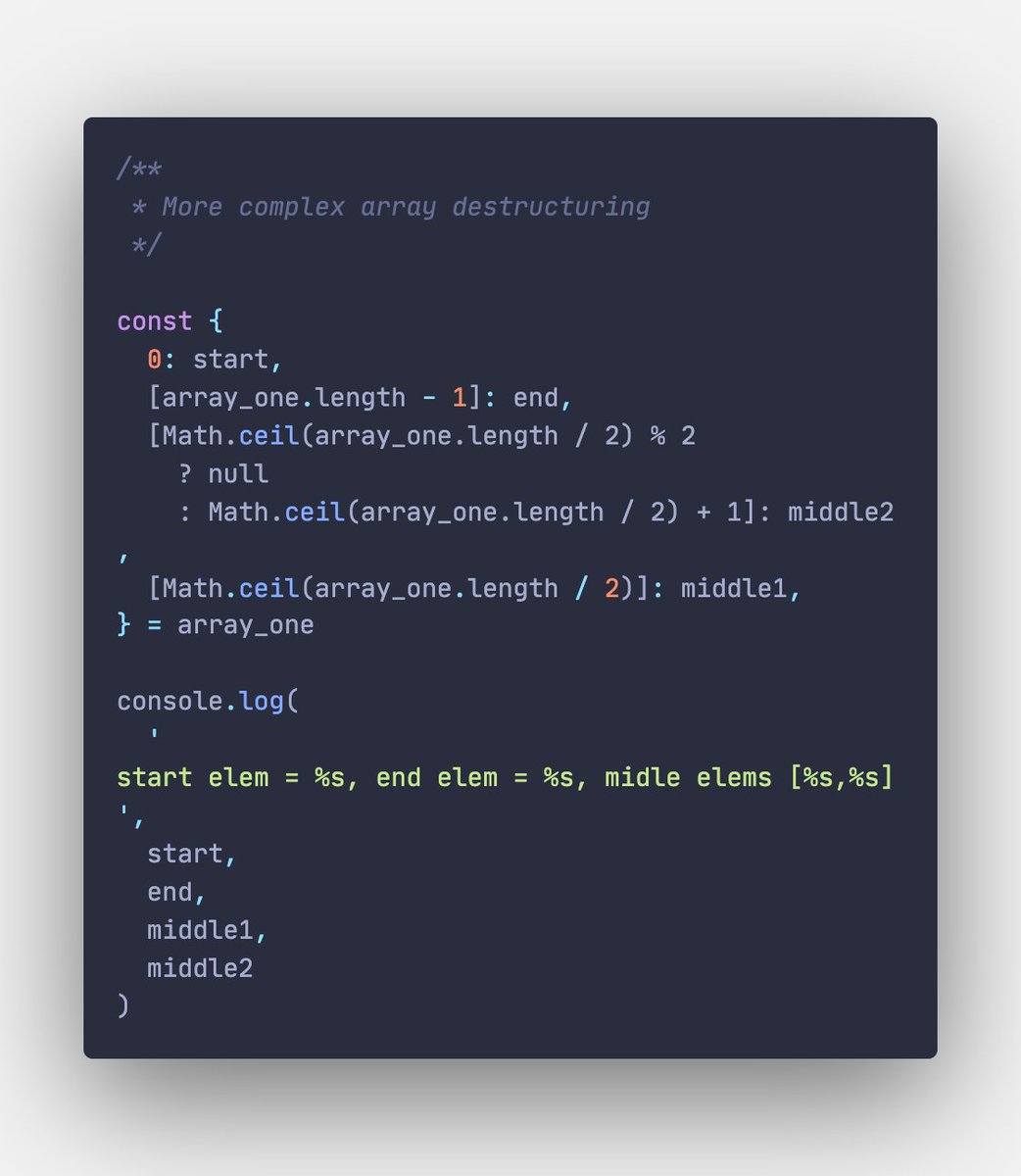 TisseurDeToile's tweet image. Mis à jour mon mémento sur les manipulations des tableaux en javascript gist.github.com/tisseurdetoile…
En ajoutant les info sur la décomposition
Thx @wesbos for the idea
#arraydestructuring #javascript #tips