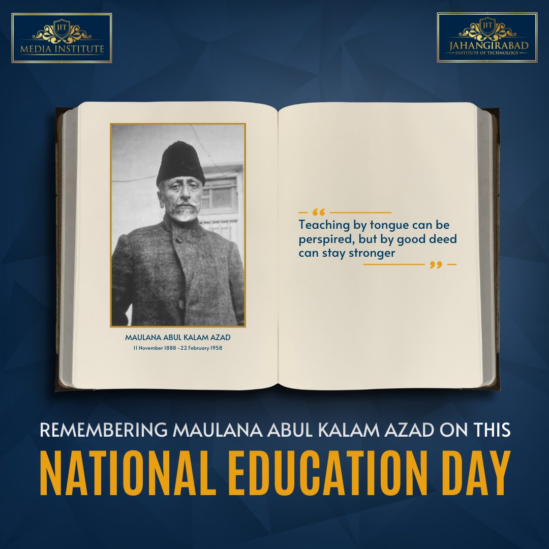 JetgiJit's tweet photo. We pay our heartfelt and solemn tributes to great freedom fighter, and scholar, Bharat Ratna, #MaulanaAbulKalamAzad on his birth anniversary, commemorated as #NationalEducationDay.

His contributions to the nation will always be remembered.

#NationalEducationDay2022 https://t.co/oBJBnvvhOR