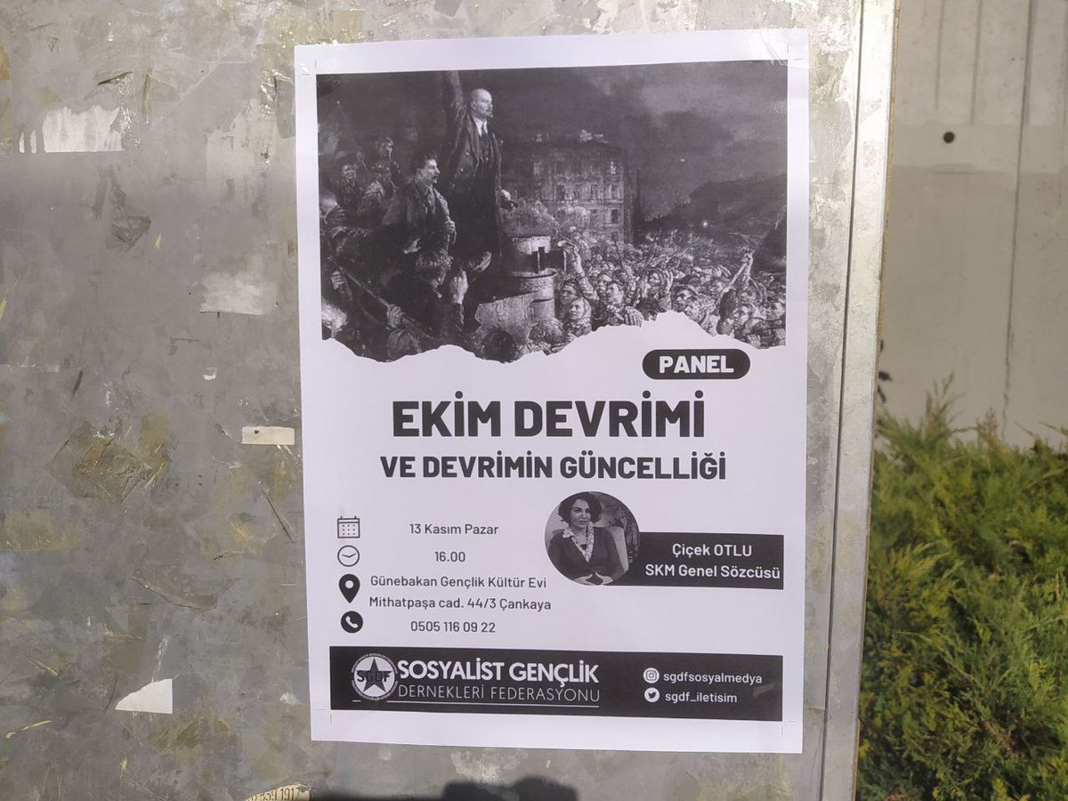 sgdf_iletisim's tweet photo. ODTÜ |

Ekim Devrimi ve Devrimin Güncelliği paneline çağrılarımız sürüyor. 13 Kasım Pazar günü devrimin güncelliğini konuşmak için @GunebakanGenc'de buluşalım. https://t.co/ewvAoz6R67