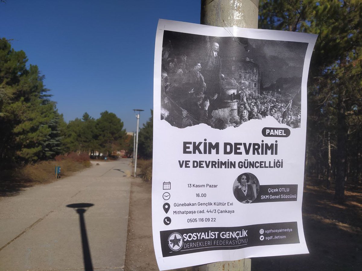 sgdf_iletisim's tweet photo. ODTÜ |

Ekim Devrimi ve Devrimin Güncelliği paneline çağrılarımız sürüyor. 13 Kasım Pazar günü devrimin güncelliğini konuşmak için @GunebakanGenc'de buluşalım. https://t.co/ewvAoz6R67