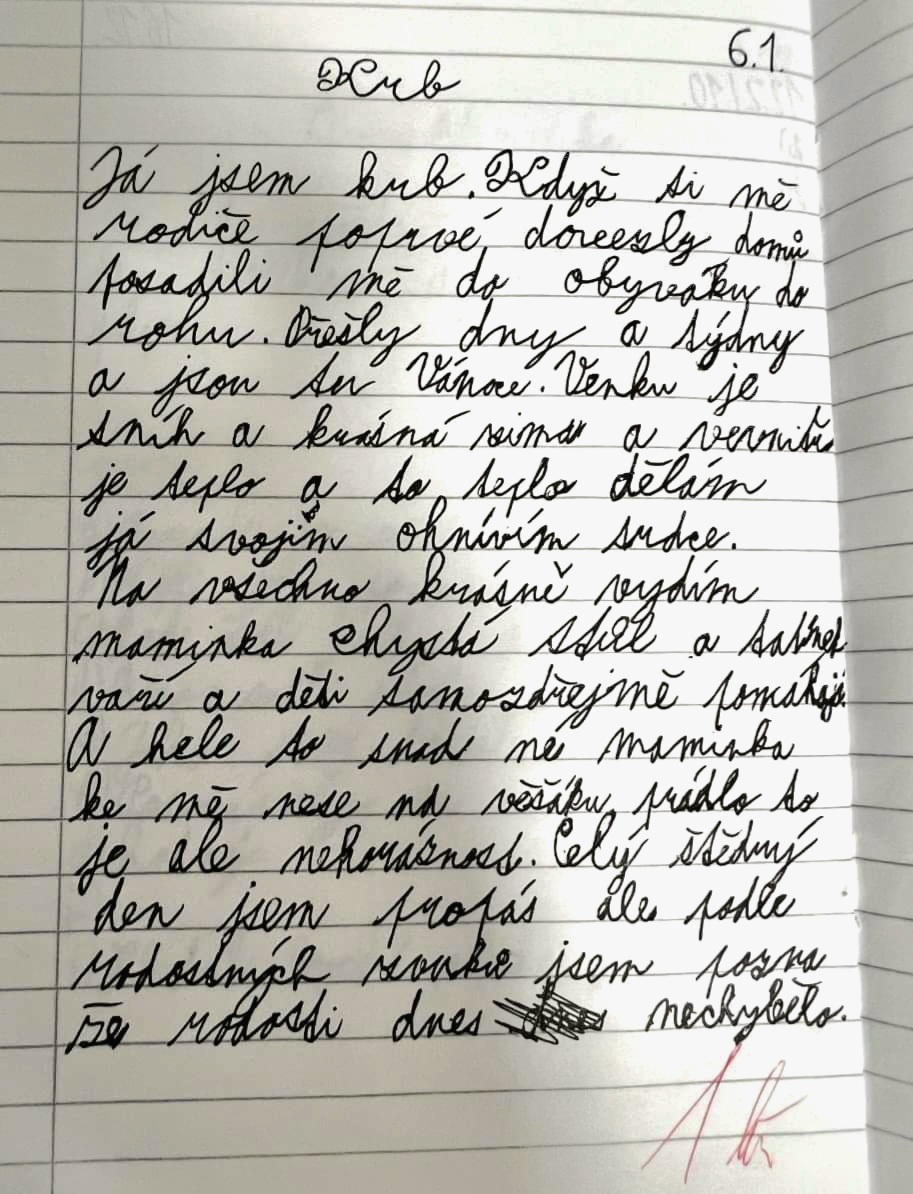 bezicicestinar's tweet photo. Krb a Vánoce, text od šesťáka, dyslektika a dysgrafika s velkým vypravěčským talentem. 🎄🥹❤️ Na fcb jsem se vykecal, tady jen řeknu: Buďme víc jako jeho paní učitelka, podporujme talenty, nebrzděme je červenou za každou cenu. 🙏 https://t.co/CTB7GOSRXH