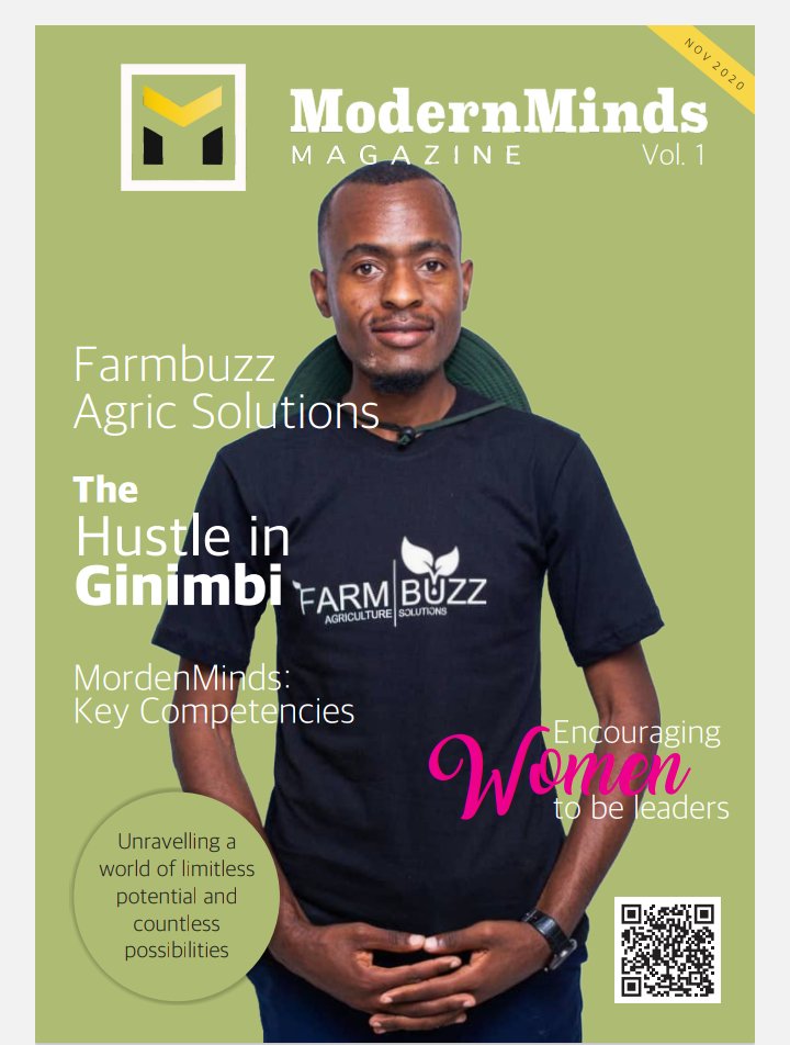 mrmodernminds's tweet photo. #Thejourney 
Reflecting on the #ModernMindsMagazine #November2020 cover story I can say that; "Agriculture is no longer an old traditional subsistence activity for the poor. It is an investment, a full time job that is making youth millionaires, through #smartfarming. @farmbuzz1 https://t.co/B4MMXZibUf