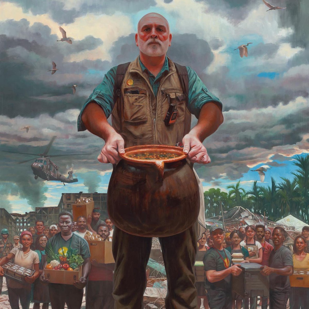 BTS- José Andrés and the Olla de Barro that Feeds the World” by <a href="/KadirNelson/">Kadir Nelson</a> for <a href="/smithsoniannpg/">National Portrait Gallery USA</a> <a href="/chefjoseandres/">Chef José Andrés 🕊️🥘🍳</a> #joseandres #kadirnelson #nationalportraitgallerydc #portraitofanation #wck