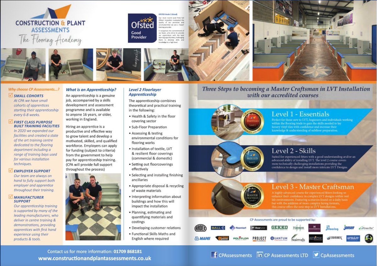 To find out more on what we have to offer at CP Assessments, have a look👀 at the latest edition of the Contract Flooring Journal.
cfjnews.uk/issues/novembe…
Thank you to the manufacturers that continue to support our training centre 😃
#training