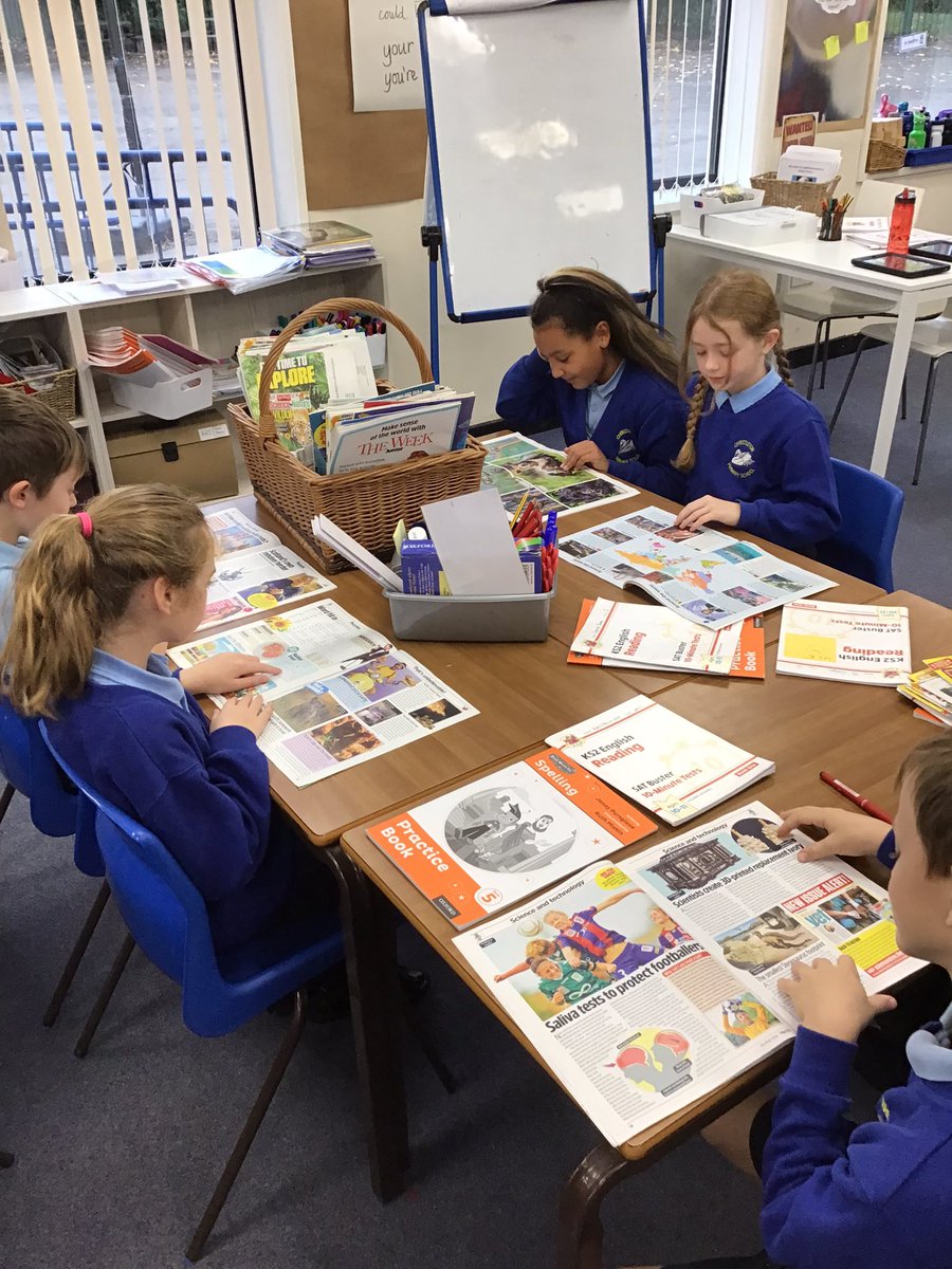 Christletonpri's tweet photo. Year 5 love Friday mornings reading our The Week magazines. It’s a buzz of fascinating facts being shared. https://t.co/ToNjGmTeLa