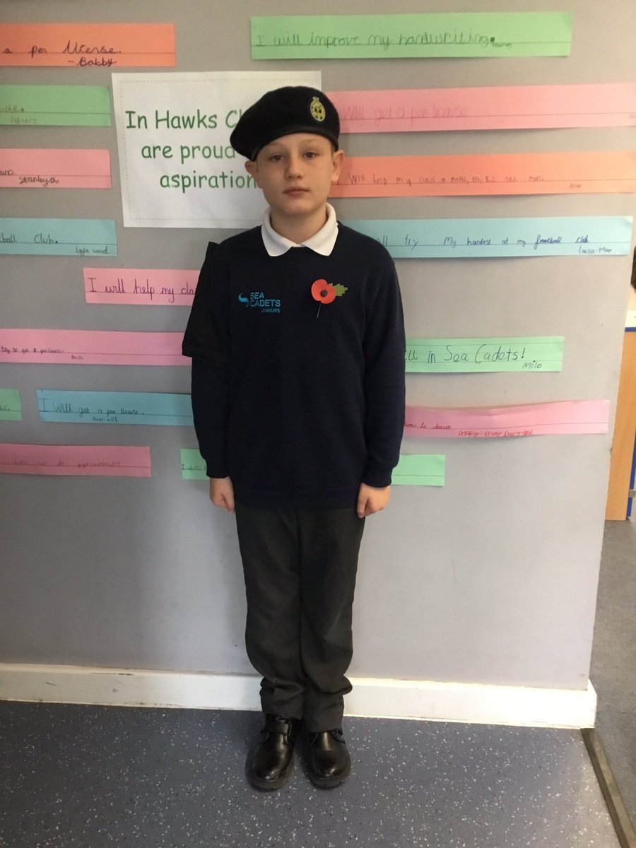 One of our year 5 pupils, wearing his uniform today as a sign of respect #RemembranceDay