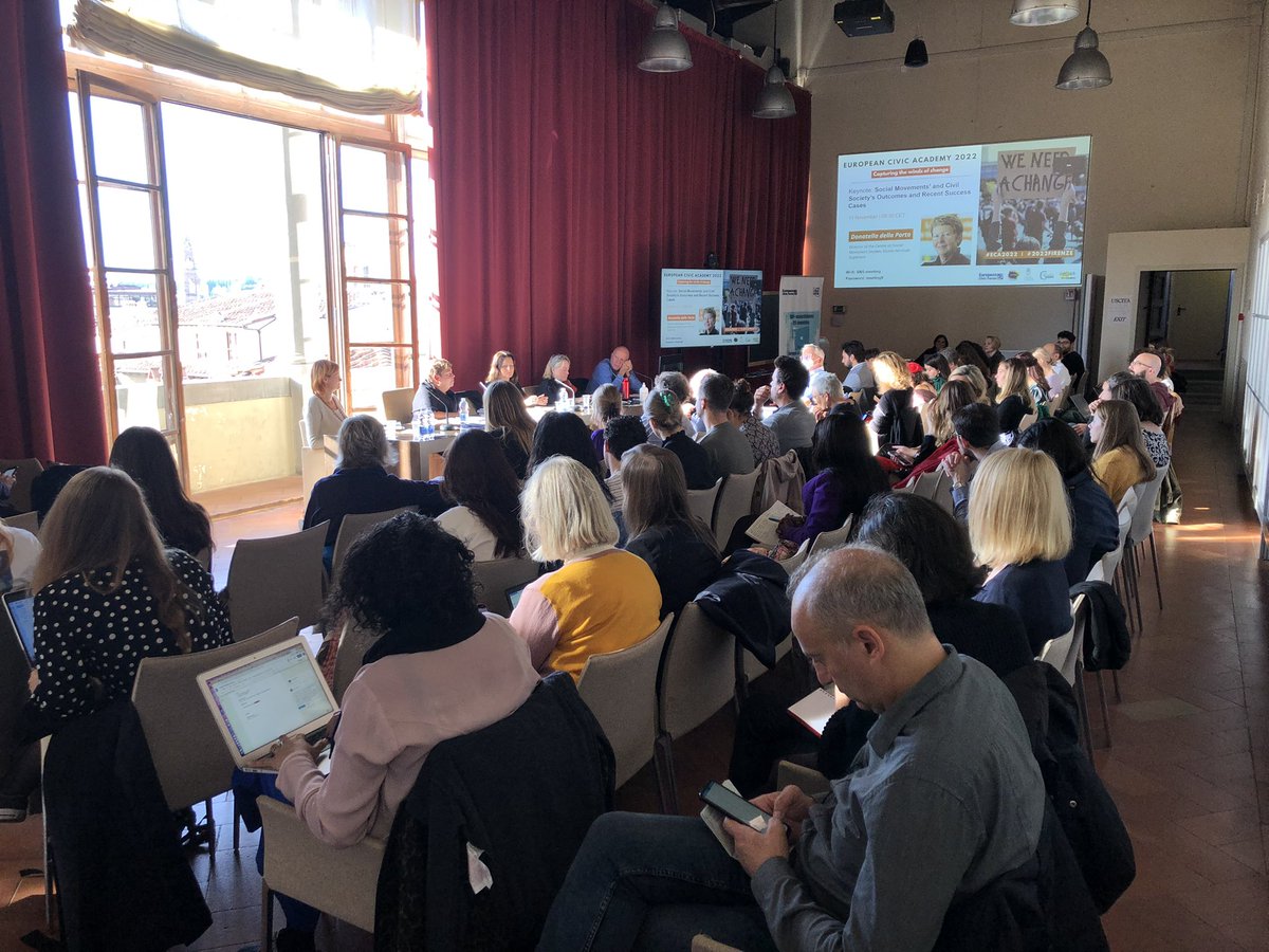 EUCivicForum's tweet photo. After a great opening by Donatella Della Porta, we move on to the panel on outcomes/successes of social movements & civil society
#ECA22 https://t.co/h1GM6u7YJi