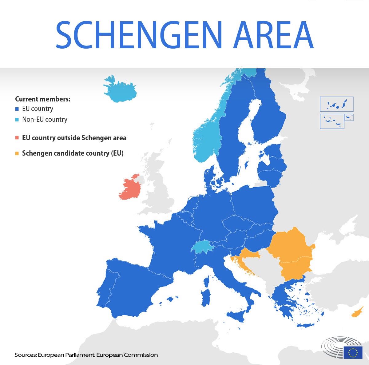 Europarl_EN's tweet photo. MEPs have voted in favour of Croatia’s accession to the Schengen area before the end of 2022. 

Learn which countries are currently members and what the conditions are for joining: https://t.co/kMbqkvdnTX https://t.co/8KPJzG7ICm