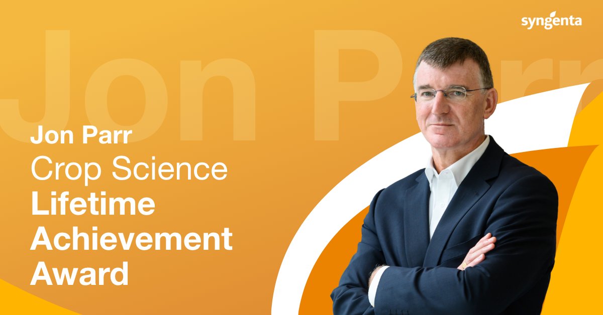 Syngenta's tweet photo. We’re honored that our recently retired President of Crop Protection, Jon Parr has been presented with the Lifetime Achievement Award at this year’s #CropScienceAwards.🏆

Jon’s remarkable leadership traits have driven his 35-year career in agriculture. Congratulations Jon! https://t.co/iz6b6Y6H73