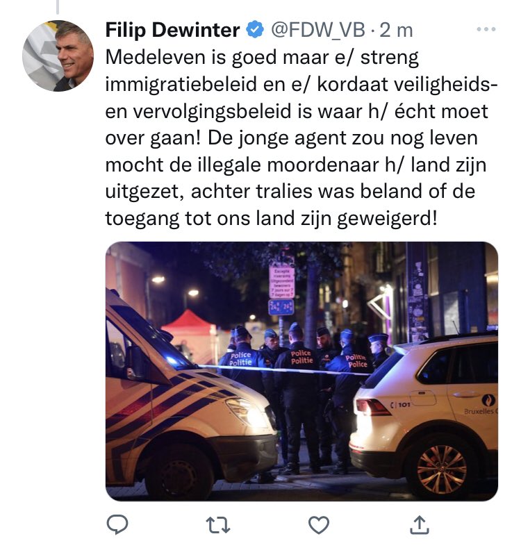 Verschillende media hebben gisteren geschreven dat de dader van de aanslag op agenten een illegaal was. Volgens Telegraaf was het zelfs een “Syriër”. Vlaams Belang gebruikt het gretig in haar eigen verhaal op soc media, maar ook in een persbericht. Het klopt niet. 1/3