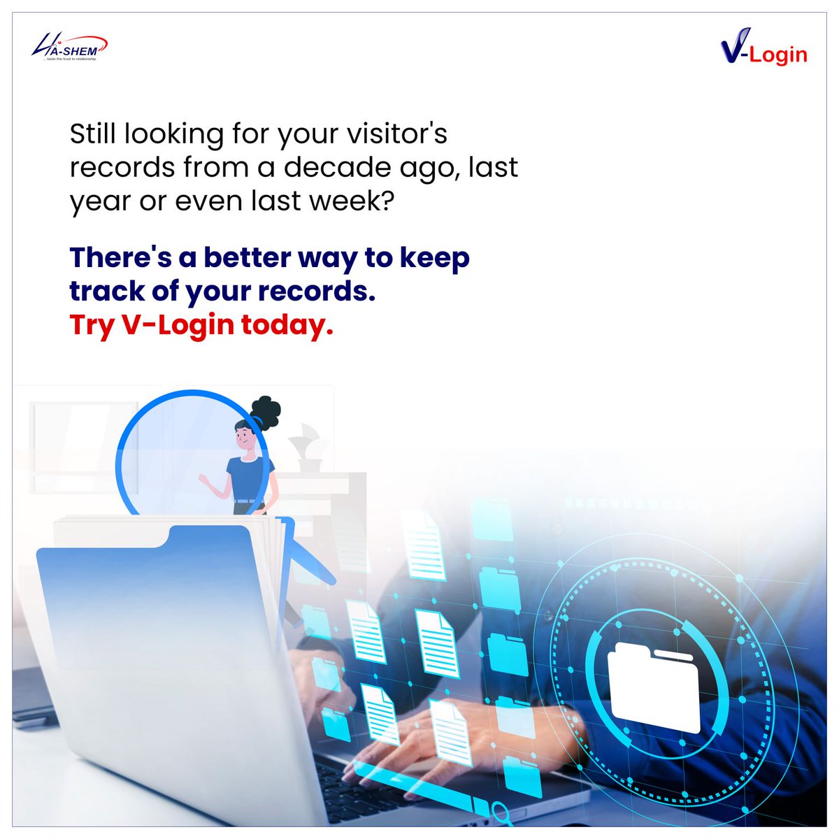 HaShemLimited's tweet photo. V-Login keeps your visitor’s log secure digitally, and makes it accessible to you anytime, anywhere. 💯💻
Start a 30-day free trial: https://t.co/wsqucmdMo4
#vms #visitormanagementsystem #vlogin #hashemlimited https://t.co/bbZjqE7M1w