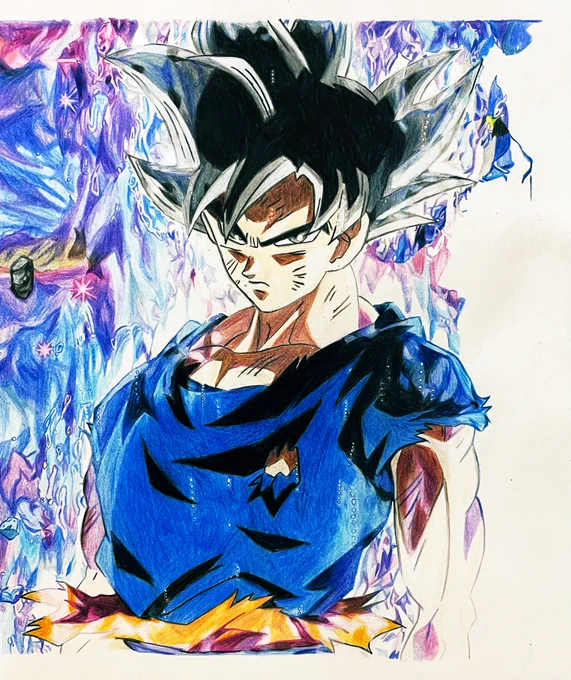 少ししか進みませんでした#ドラゴンボール超#悟空身勝手兆#アニメ#色鉛筆#模写 