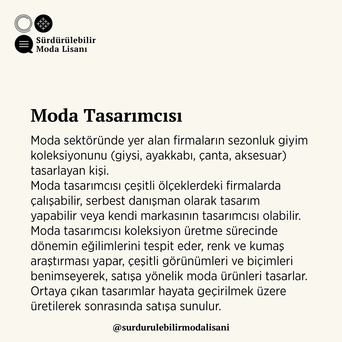 LisanModa's tweet photo. “Moda Tasarımcısı” hakkında detaylı bilgi için:
https://t.co/6NYpJnV46J
#değerleriniüstündetaşı #değerlerinikuşan  #moda  #üretim #üretimtüketimdöngüsü #modatasarımı #modatasarımcısı https://t.co/Iw8ZWyyAEK