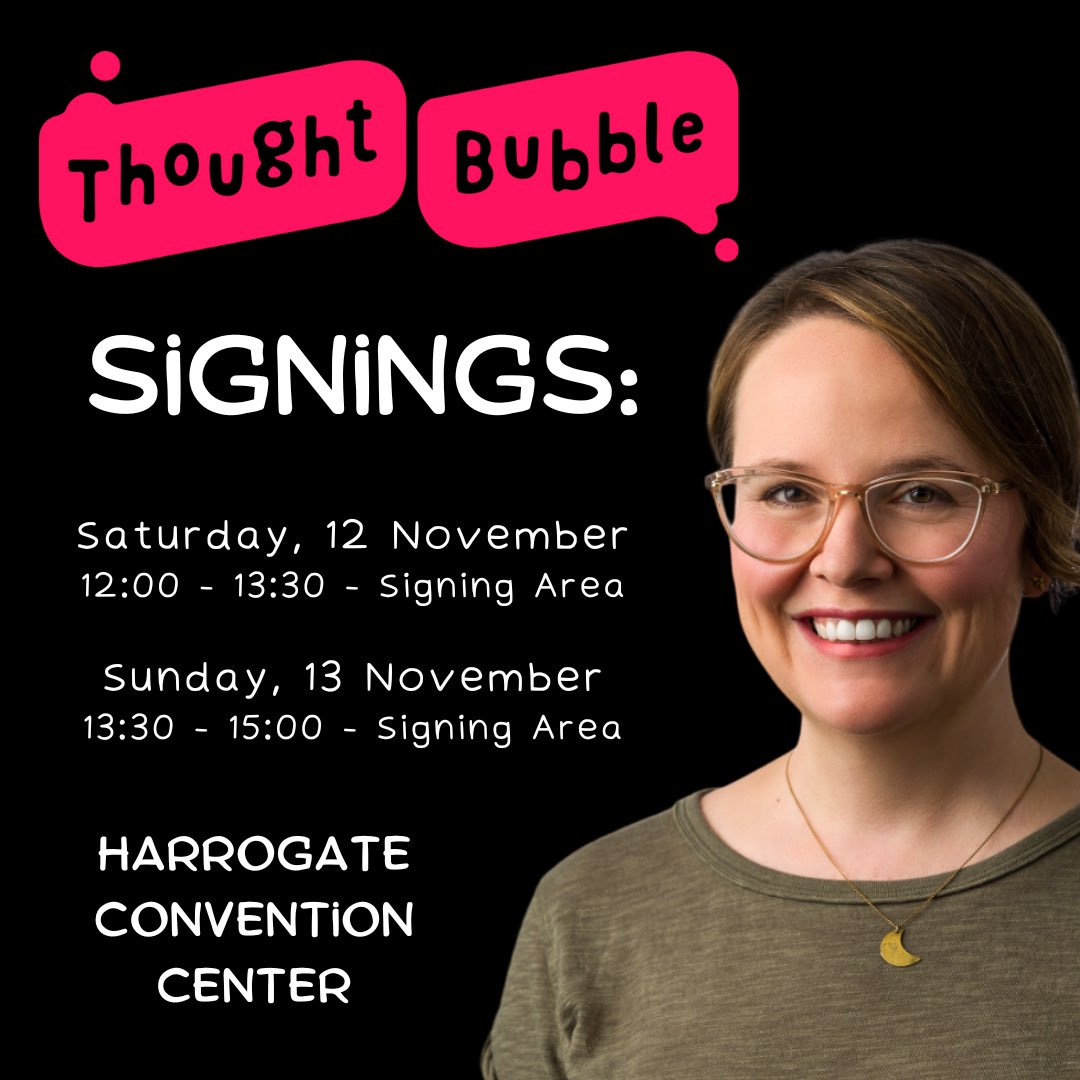 Well, before Twitter sails off into the great unknown, I’ll take the opportunity to invite you to my events at @ThoughtBubbleUK this weekend! One panel and one signing each, Saturday and Sunday.