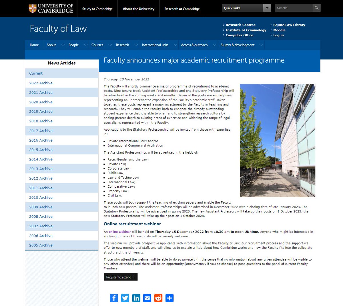 cambridgelaw's tweet photo. The Faculty is commencing a major programme of recruitment - nine tenure-track Assistant Professorships and one Statutory Professorship will be advertised shortly. Please join us for an information webinar on 15th Dec @ 10:30am for more info: https://t.co/AZYk6864A1 #JoinTheTeam https://t.co/4R1is5z5A1