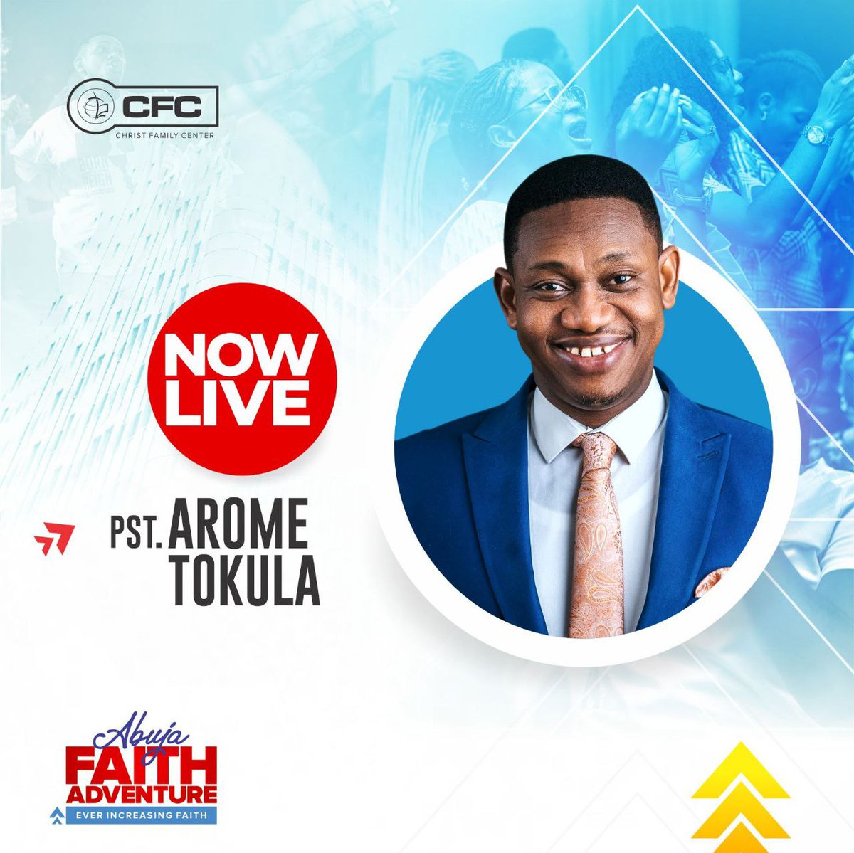 CFCAbuja's tweet photo. Receive the ministry of our Senior Pastor, Pastor Arome Tokula, at Abuja Faith Adventure 2022, Day One morning session.
Connect LIVE now on https://t.co/osiRcqsRLZ for video or https://t.co/hoyVzOJ3wc for audio.
#AbujaFaithAdventure
#EverIncreasingFaith
#ChristFamilyMinistry https://t.co/vPUk8OQXAt