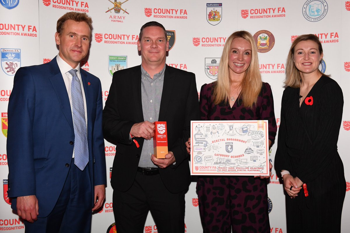 EnglandFootball's tweet photo. Congratulations to our County FA Awards Winners! 🏆

Brand Engagement - @surreyfa
Coach Development - @NorthumFA
Digital Engagement - @KentFA
Employee Engagement - @NottsFA https://t.co/QNI7BVCx31