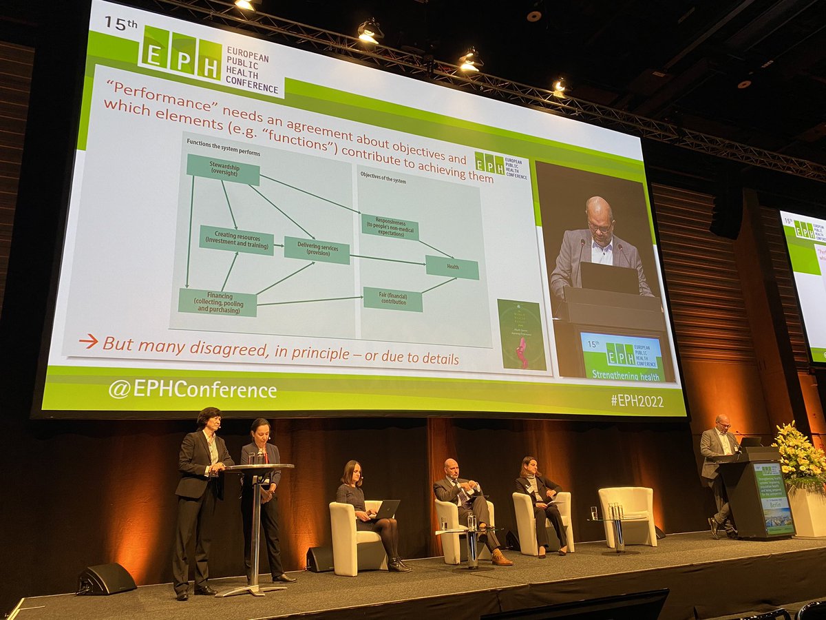 OBShealth's tweet photo. Health policy-making and reform require, first and foremost, a sound understanding of how a #healthsystem is performing. 

Reinhard Busse @health_tu kicks off our Plenary session on health system performance assessment.

#EPH2022 #OBSatEPH https://t.co/GyJZzsWeOr