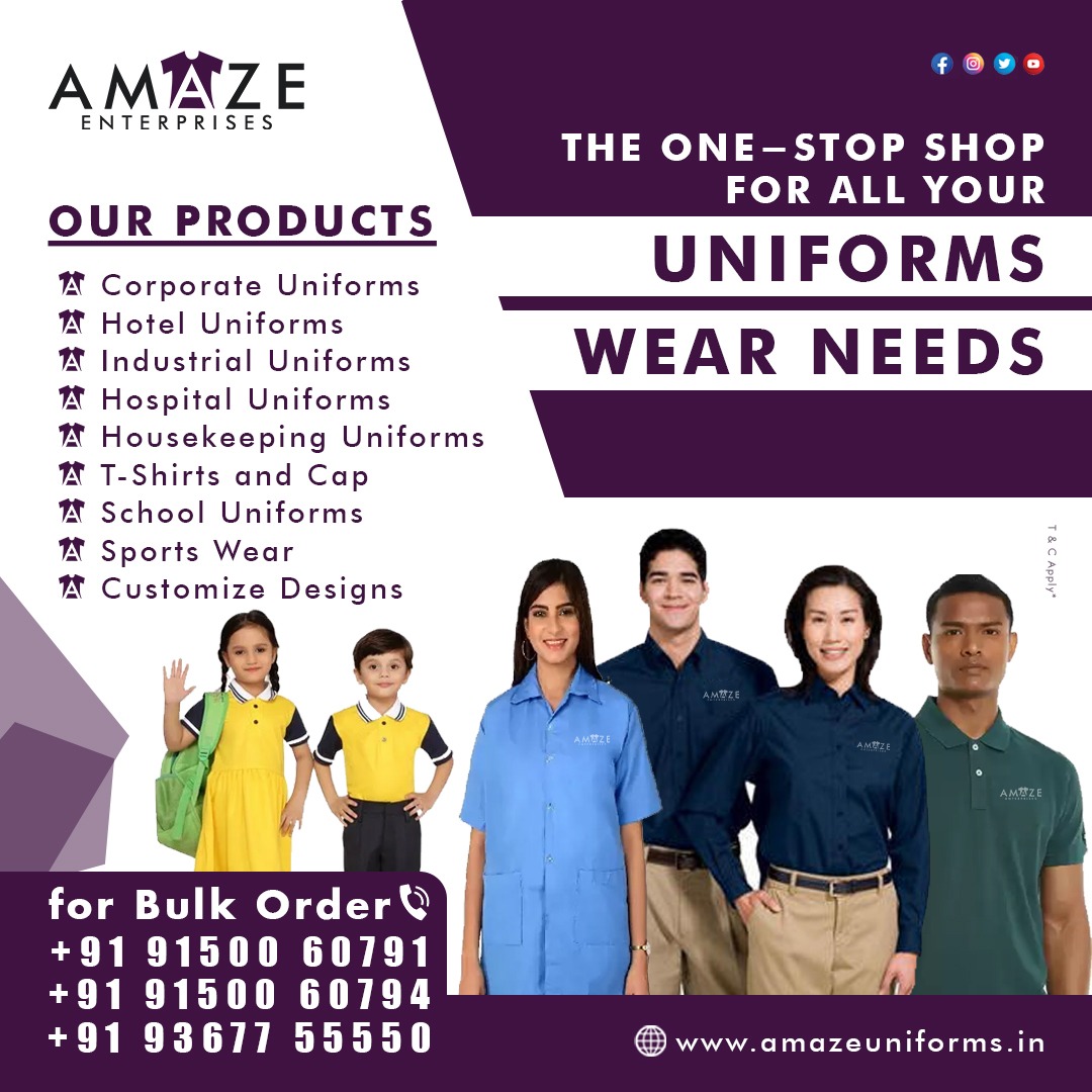 u_amamze's tweet image. Are You Looking for Bulk #CorporateUniforms and T-shirts?

Don't Worry #AmazeEnterprises Brings you One Stop Shop for all Your Uniform Needs!     

We Have 12+ Years of Experience in #Clothing Industry 

🌐 Know More: amazeuniforms.in

☎️ Call us For Orders : 91500 60791