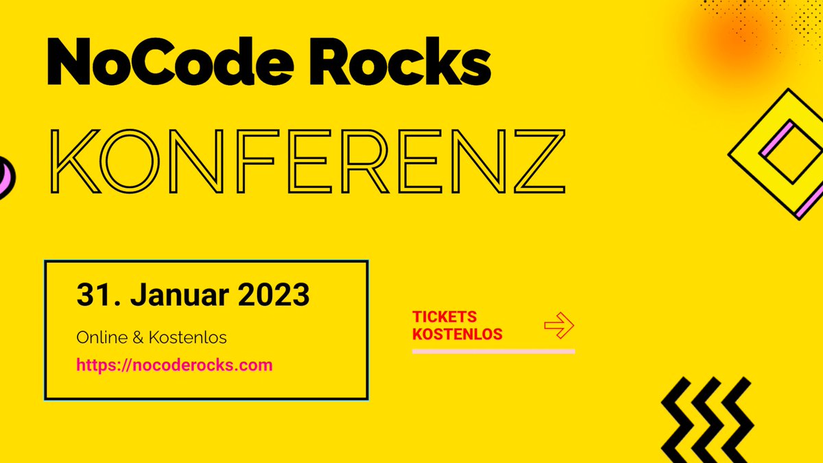 nocoderocks's tweet photo. Unsere #NoCode Konferenz Seite (https://t.co/GknFztoZYJ) hat ein Facelifting bekommen (war ja auch nötig) und es gibt ein paar News:

🎫 Kostenlose Tickets gibt es auf der Seite zu bestellen https://t.co/GknFztoZYJ - Der Button sollte nicht zu übersehen sein 👀.

#NoCodeRocks https://t.co/yHfm6EMJDU