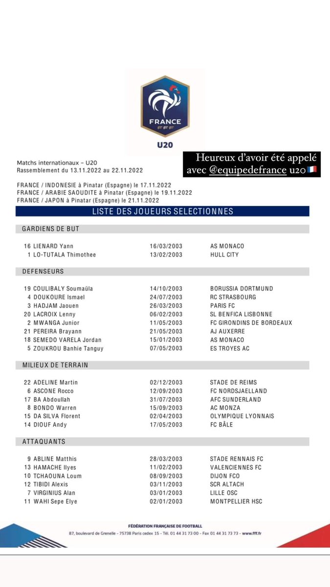 Allez_LILLE's tweet photo. @roccoascone retenu avec Feance #U20 pour 3 matchs amicaux, preuve que le parcours de Rocco au Danemark se passe plutôt bien. https://t.co/tb4P5nGdAM