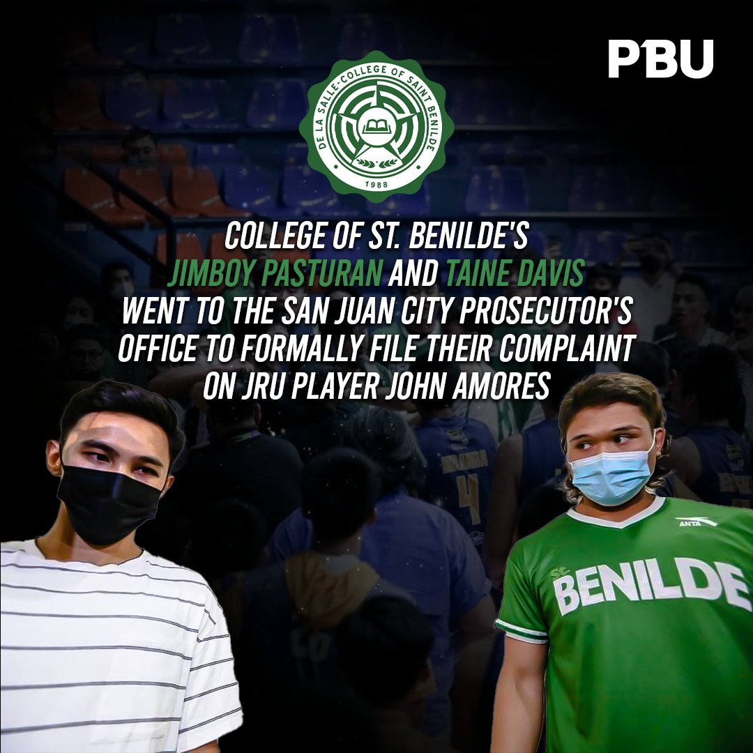 Official_PBU's tweet photo. Jimboy Pasturan and Taine Davis file cases against John Amores

https://t.co/k3Zq6uMx5E

#NCAA #DLSU #SaintBenilde #JRU #JoseRizalUniversity #basketball #Update #issue #fyp #viral #sports #PBU https://t.co/QL47gbkq84