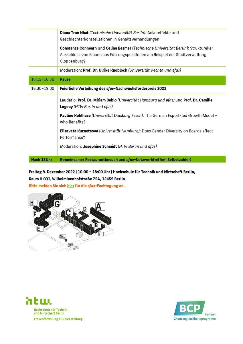 Herzliche Einladung zur 20. efas Jahrestagung am 9.12.2022 an der HTW Berlin! Werft einen Blick in das spannende Programm und meldet euch an unter: public.zenkit.com/f/fzZTyfTff/ef…