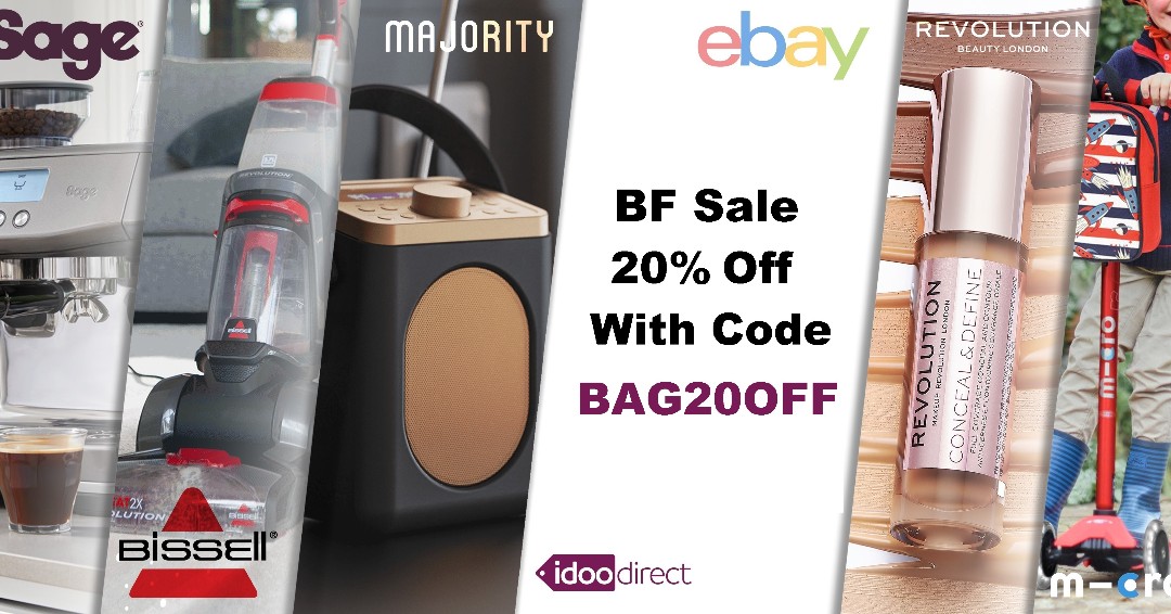 XSItems's tweet photo. Black Friday has arrived early! Take advantage of this 20% coupon code on @eBay_UK until midnight Thursday 17.11.22 T&amp;C’s Apply 20% off!! Using code BAG20OFF @ https://t.co/qg0UBRdiKd #BlackFriday #BF #eBay #Deals #hotukdeals #Bissell #Sage #Xmas #Idooka #Christmas https://t.co/mmLeOFj6bs