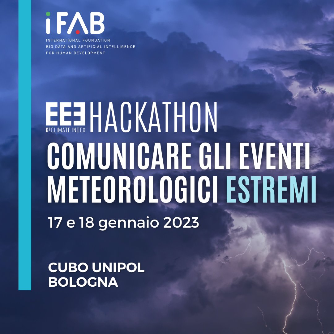 IFABfoundation's tweet photo. IFAB, Leithà Unipol e @CmccClimate lanciano "𝗘𝟯𝗖𝗜 𝗛𝗮𝗰𝗸𝗮𝘁𝗼𝗻", per sviluppare idee efficaci per la divulgazione dei dati prodotti dall’Indice Climatico “European Extreme Events Climate Index”.

Tutte le informazioni qui: https://t.co/CJa5nt19nx https://t.co/TtM3fHhvkg
