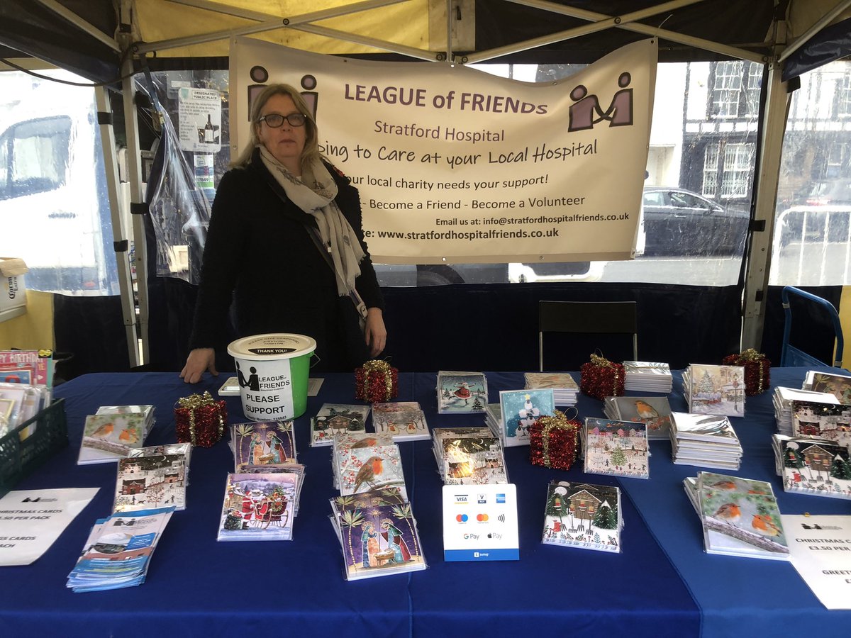 StratHospital's tweet photo. Come down and see us today at the Rother Street market here in #stratforduponavon Selling charity Christmas cards.  @sonapublishing https://t.co/r6EMtduBdx