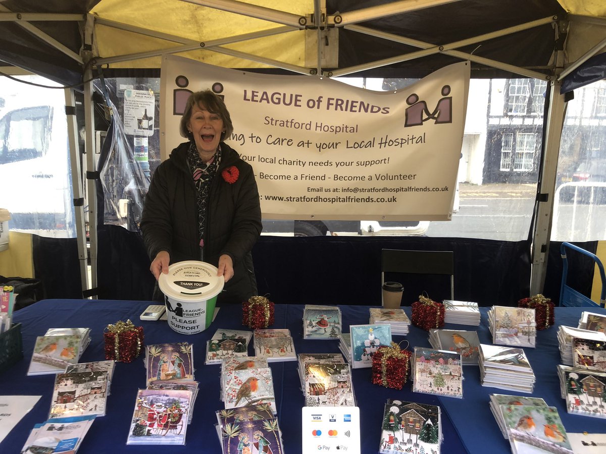 StratHospital's tweet photo. Come down and see us today at the Rother Street market here in #stratforduponavon Selling charity Christmas cards.  @sonapublishing https://t.co/r6EMtduBdx