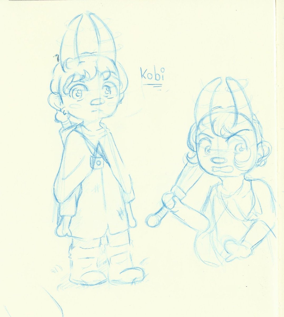 Extrêmement vieux dessin de concept de mon personnage Kobi, 2020