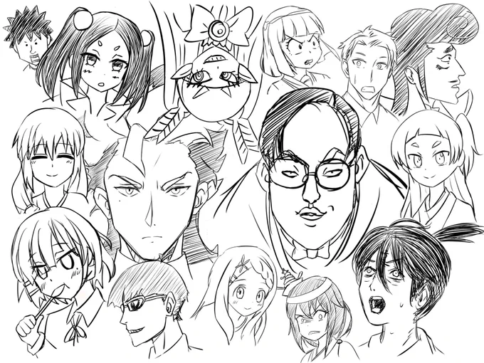 個人的視聴中アニメの厳選キャラを描きましたっ!!
今期は話題な作品が多めですねぇ('ω`) 