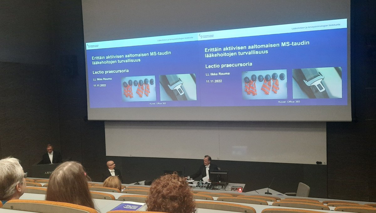 Tre_Brain_Mind's tweet photo. Lectio precursia: Erittäin aktiivisen aaltomaisen MS-taudin lääkehoitojen turvallisuus.
Väittelijä: Ilkka Rauma
Vastaväittäjä: dosentti Eero Rissanen, @UniEastFinland 
Kustos: Professori Jukka Peltola, @TampereUni 

#tamperebrainandmind
#codedtoconnect
@NeurocenterFI https://t.co/XeH2tCDPDD