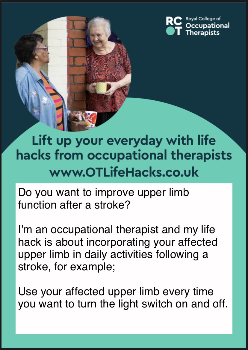 Recovery tip for after experiencing a stroke...
