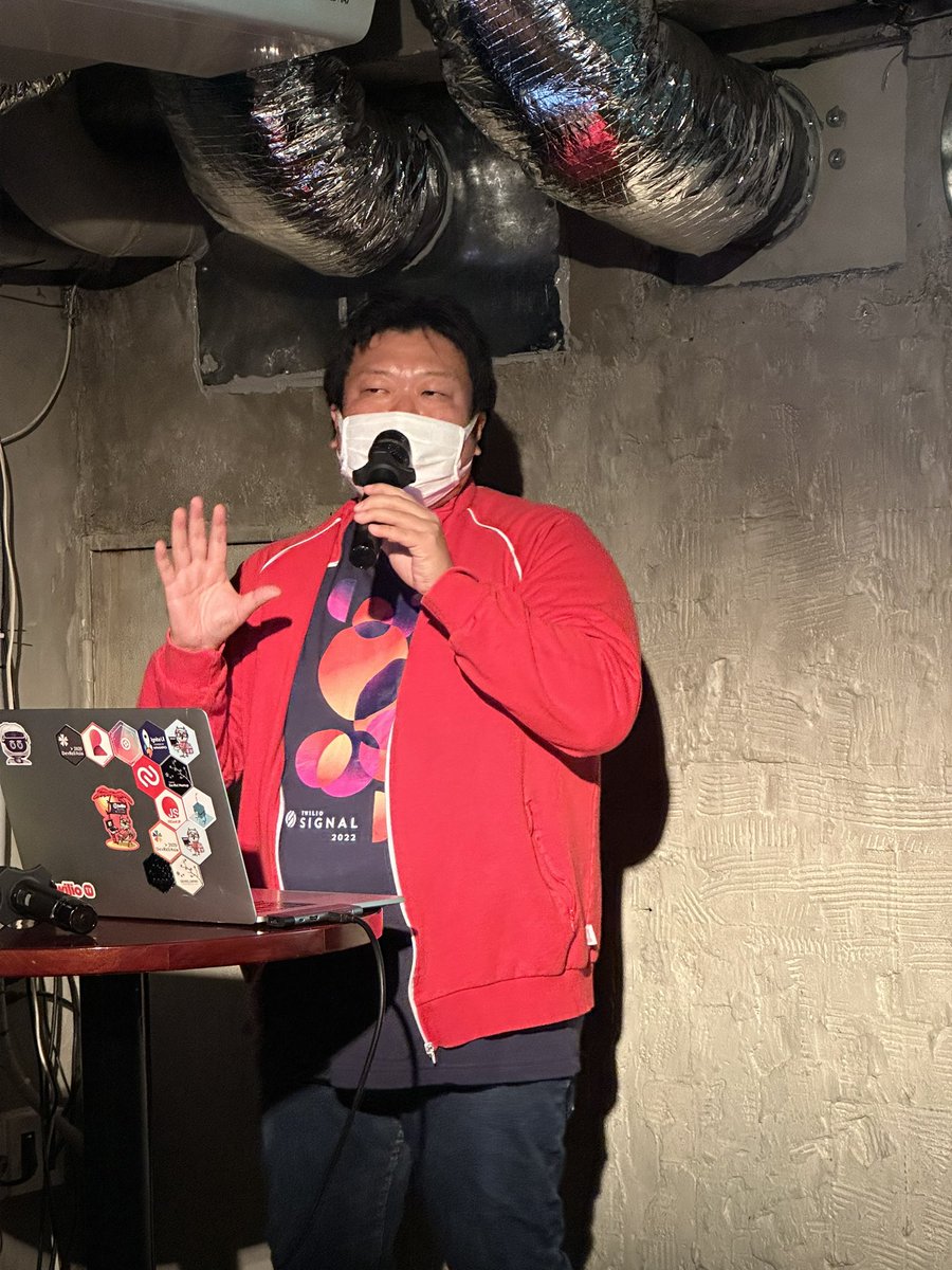 nakansuke's tweet image. 久々のオフラインミートアップに参加。@Neri78 氏のセッションからスタート。

いやー、iPhone14Proのカメラすごいわ（そっち 
#twiliojpug