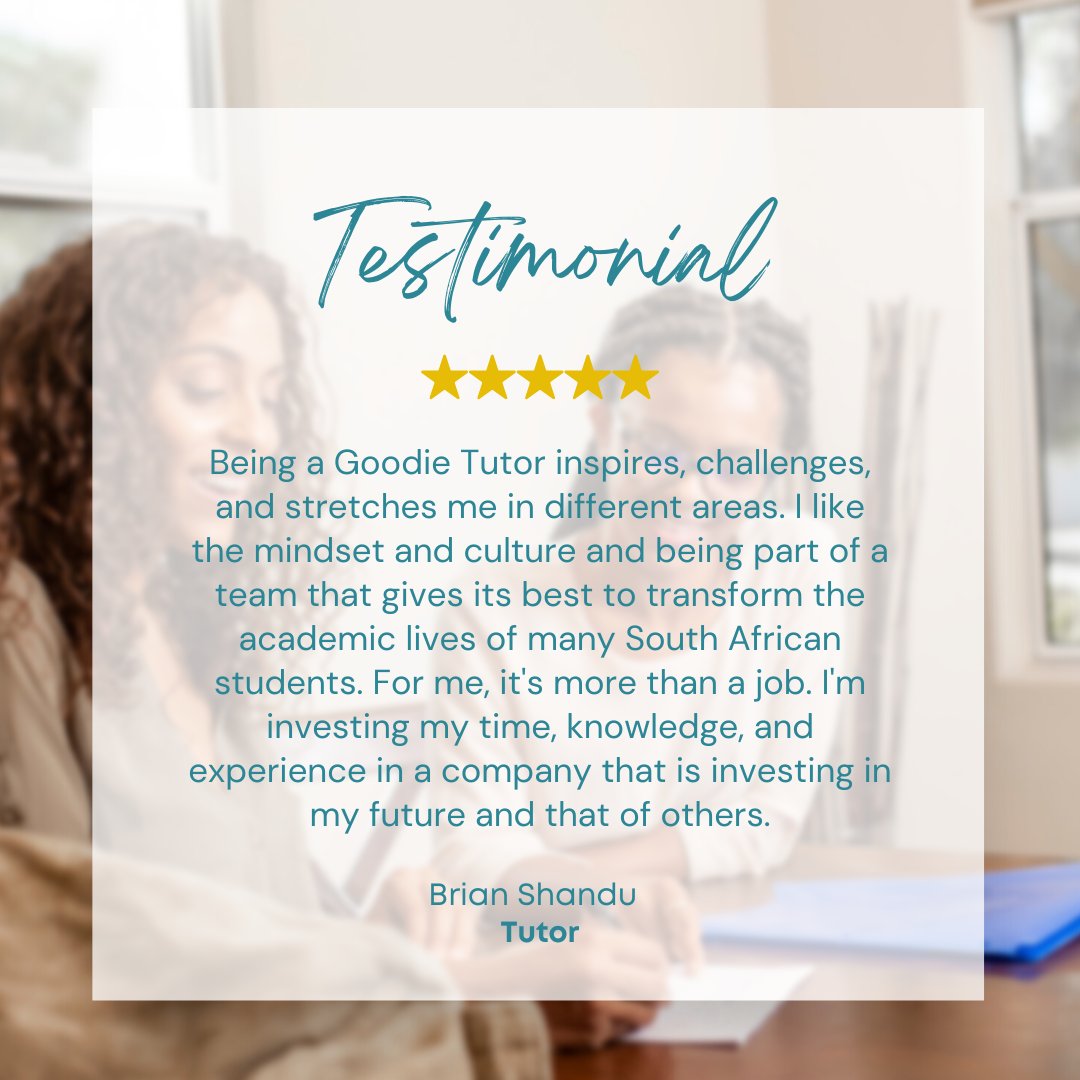 Here’s what our Goodie Tutors have to say about being part of our team ⭐️⭐️⭐️
___

#goodietutors #testimonial