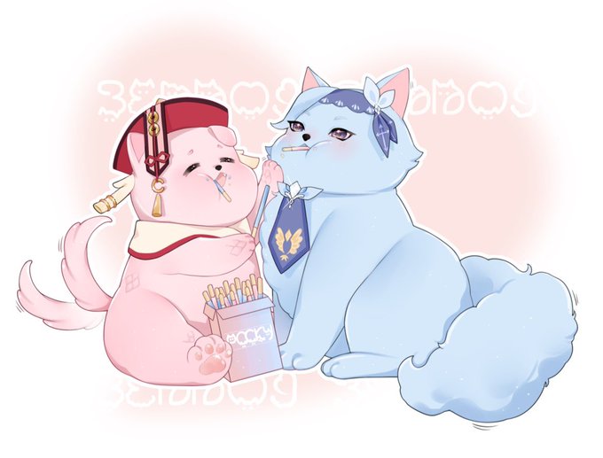 いぬえんとネコエウ、その10Wanfei &amp; Eunyan 10Pocky Day、改---------Gift from  #eufei#ポッキーの日 