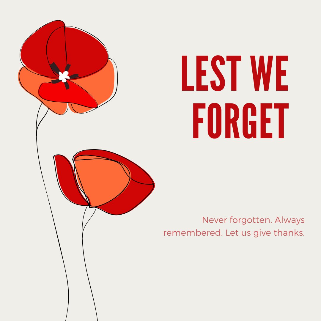 They shall grow not old, as we that are left grow old.
Age shall not weary them, nor the years condemn.
At the going down of the sun and in the morning,
We will remember them.
#RemembranceDay #LestWeForget