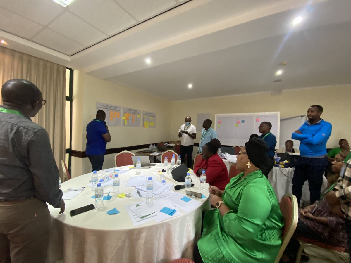 ASARECA's tweet photo. Ermias Betemariam of Soil Health scientist from @ICRAF leads #particpants on a session to identify capacity requirements for Land, Soil, and Crop information use; Data users identify the main LSC data providers; and how they use LSC data in their work. @ISRICorg @EU_Commission https://t.co/FslXzu0o7u