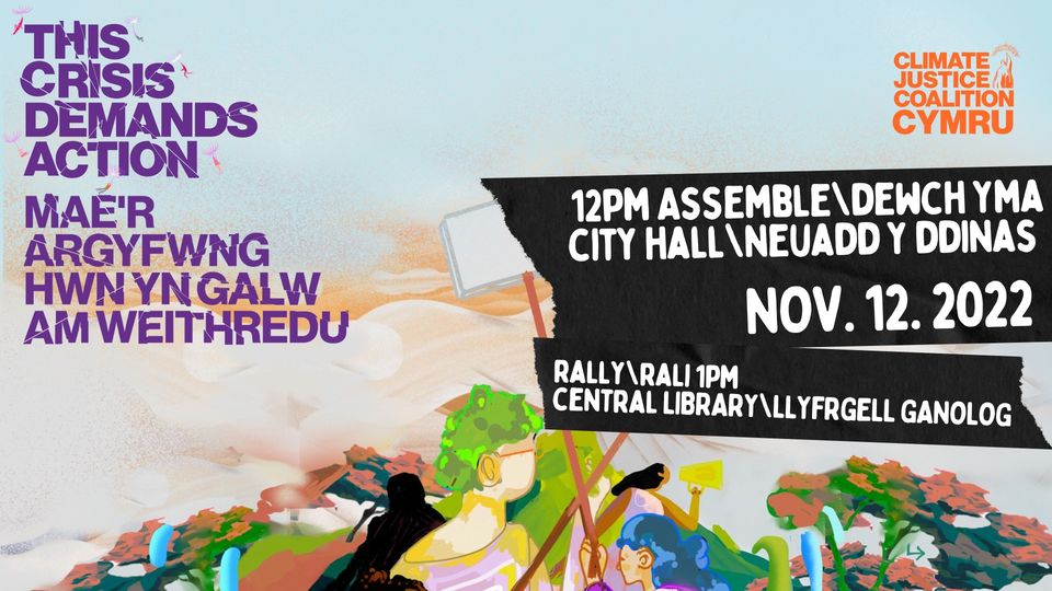 BikeWalkScoot's tweet photo. RISE UP! Join the #ClimateJusticeCoalition march on Saturday 12th Nov from City Hall at 12pm to demand #ClimateJusticeNow - alone we are isolated, together we are unstoppable! ππ₯βπ£οΈ
π City Hall > Park Place > Queen St > The Hayes > Central Libraryπ https://t.co/GXDcOGM2NY