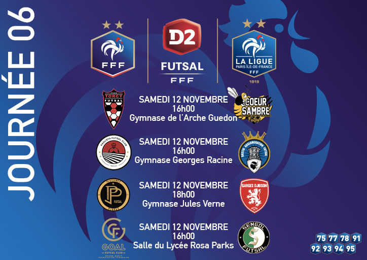 [FUTSAL] La J6⃣ des franciliens ce we en #D2Futsal 👇
➡️ Groupe A - Faux pas interdits pour #EUTorcyFutsal et #PaulistaFutsal
➡️ Groupe B - #SengolFutsal : le podium à tout prix ✊ #FFF