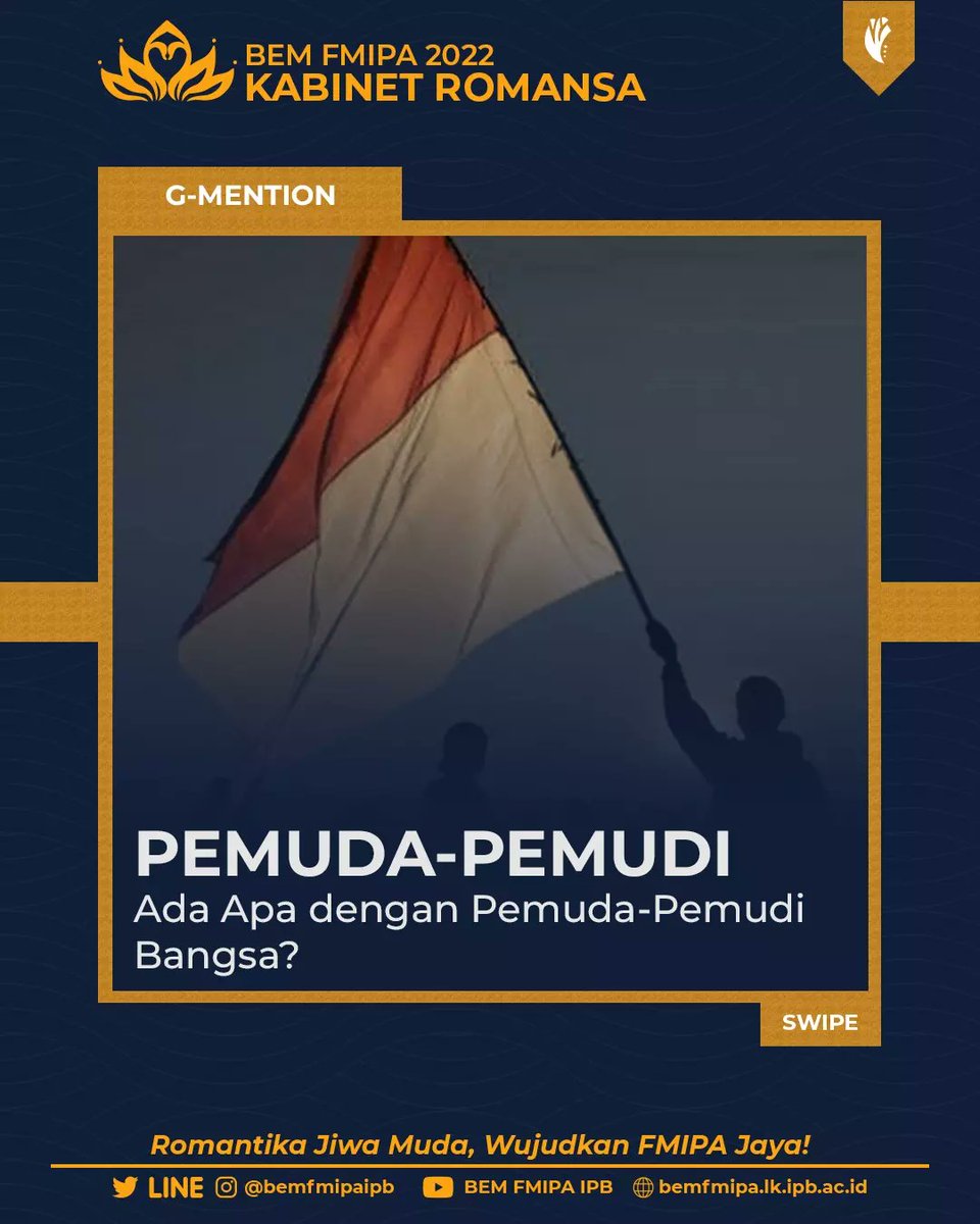 Halo KM FMIPA!

Pemuda memegang kunci penting dalam kehidupan Bangsa, bangsa yang baik tercermin dari wajah pemudanya. Namun, bagaimana jika sikap dan perilaku muda-mudi Bangsa Indonesia tidak sesuai dengan norma?

Yuk baca selengkapnya di:
instagram.com/p/Ck0SKs6PumL/…
