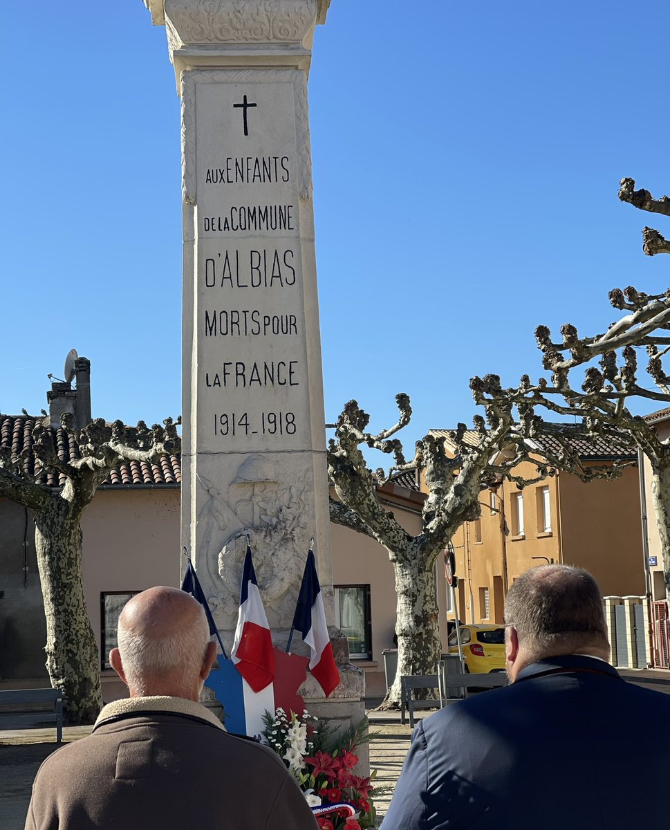 En ce jour où nous fêtons l’Armistice du #11novembre 1918, honneur à tous nos soldats morts pour la France. 
#Albias 
#11novembre