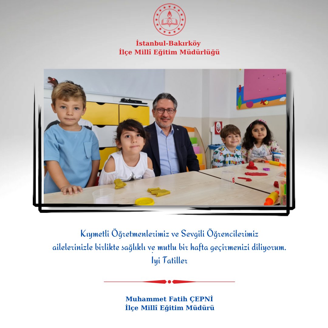 ✨2022-2023 Eğitim-Öğretim Yılının İlk Ara Tatili Başlıyor 🔔
✨Kıymetli Öğretmenlerimiz ve Sevgili Öğrencilerimiz 21 Kasımda görüşmek dileğiyle iyi tatiller diliyoruz.

<a href="/tcmeb/">Millî Eğitim Bakanlığı</a> <a href="/memleventyazici/">Levent Yazıcı</a> <a href="/cepni6144/">M.Fatih Çepni</a>