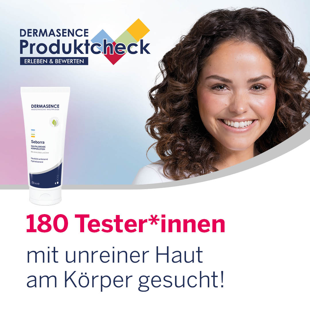 Du möchtest die Seborra Hautklärende Körperlotion testen? Dann werde eine*r von 180 Tester*innen im neuen #DERMASENCE Produktcheck! Bewirb dich jetzt ganz einfach über unsere Webseite ➡ dermasence.de/ratgeber/servi…