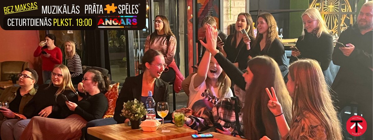 INFO: 

Joprojām turpinām ceturtdienu muzikālās spēles Tallinas kvartāla "Angārā"!

Katru ceturtdienu plkst. 19:00, dalība BEZ MAKSAS!

facebook.com/events/6887996…